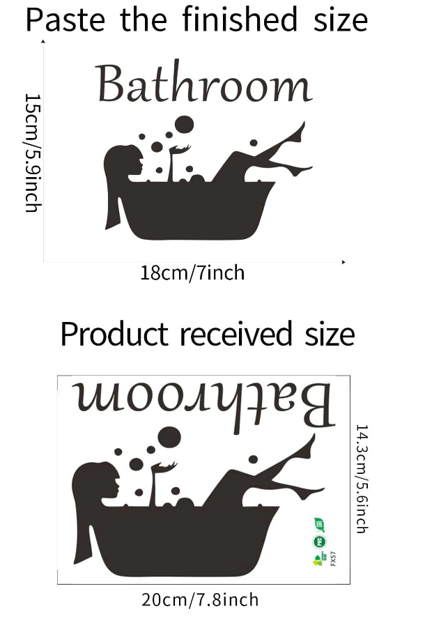 Adhesivo Decorativo "Bathroom con Bañera y Letras"
