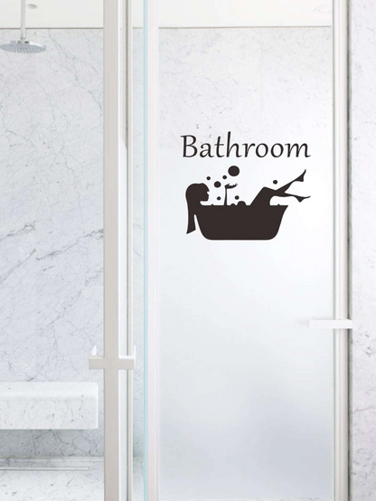 Adhesivo Decorativo "Bathroom con Bañera y Letras"