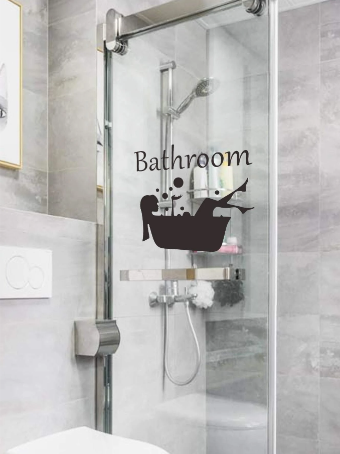 Adhesivo Decorativo "Bathroom con Bañera y Letras"