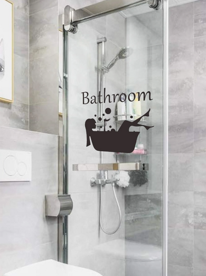 Adhesivo Decorativo "Bathroom con Bañera y Letras"