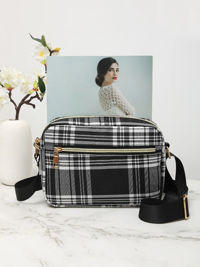 Bolso Cuadrado Estilo Preppy