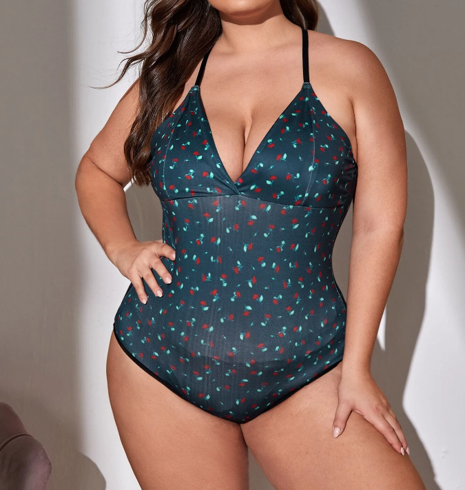 Body Floral de Margarita - Azul Marino