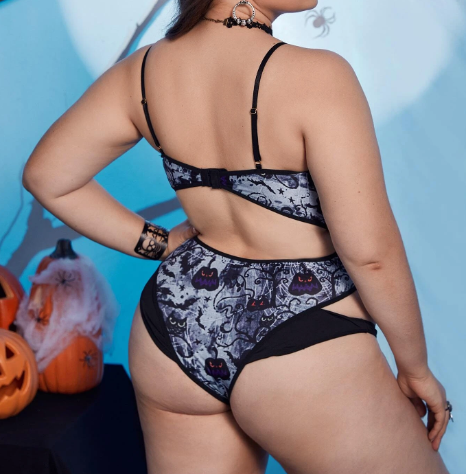 Body Halloween con Aberturas y Estampado Divertido