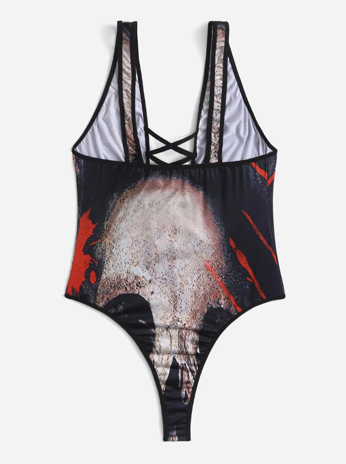Body Cruzado con Estampado Gráfico Multicolor