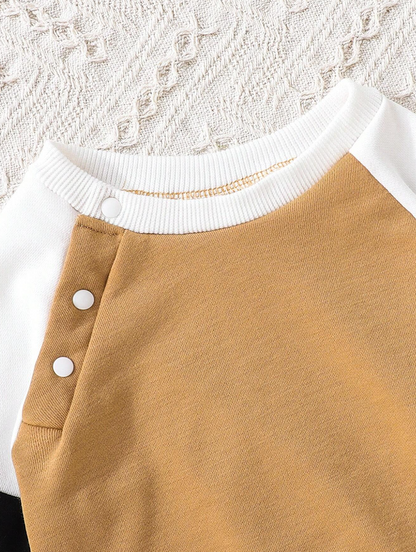 Sudadera para Niños con Manga Raglán en Color Caqui
