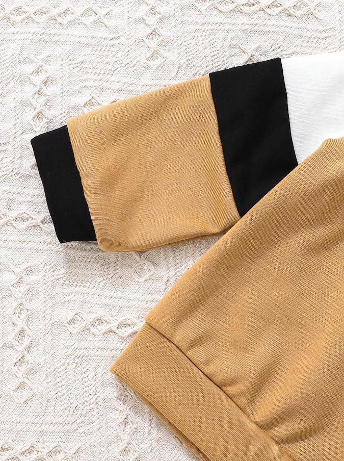 Sudadera para Niños con Manga Raglán en Color Caqui