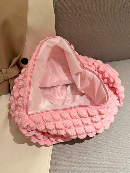 Bolso de Tela Cuadriculada - Lila y Rosa