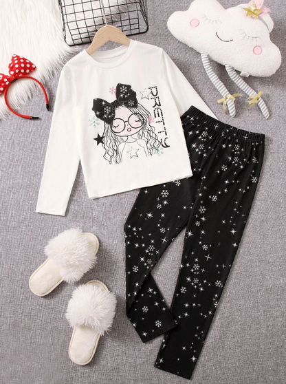 Set de Pijama Casual - Blanco y Negro