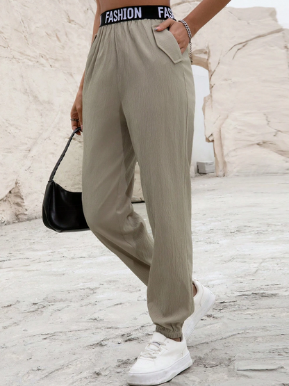 Jogger Casual Caqui con Cintura Elástica