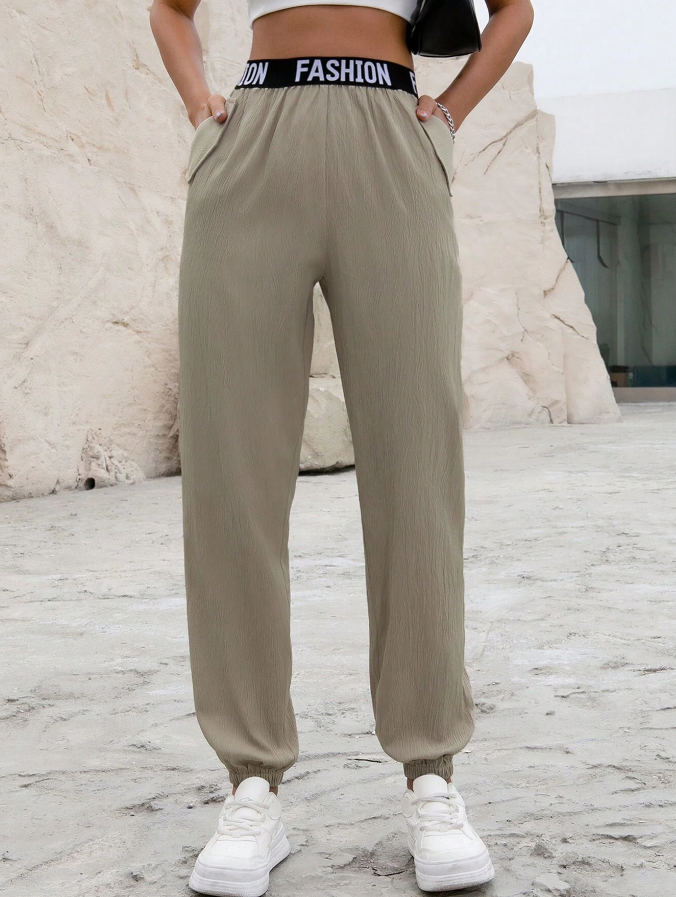 Jogger Casual Caqui con Cintura Elástica