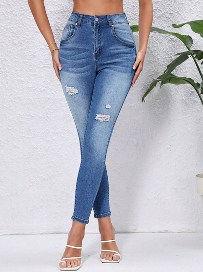 Jeans Ajustados Lavado Ligero