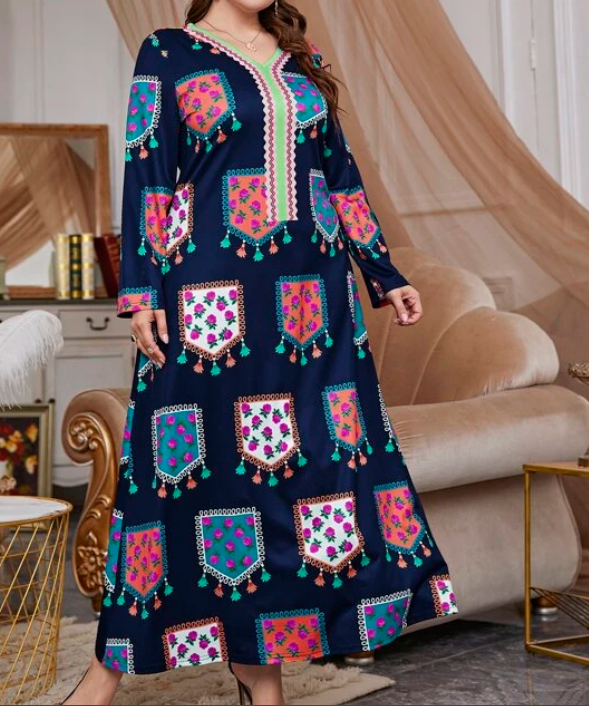 Kaftán Maxi Floral Multicolor