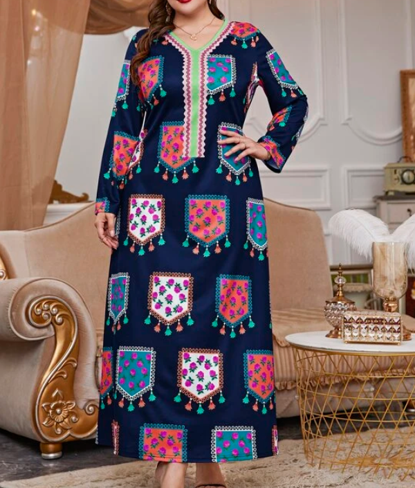 Kaftán Maxi Floral Multicolor