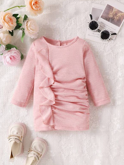 Vestido de Manga Larga con Volante para Niñas