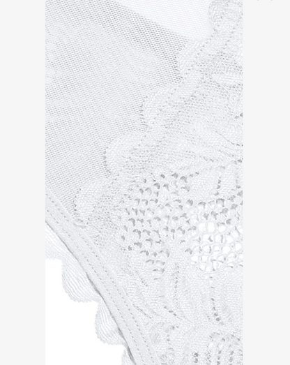 Tanga Blanca con Encaje Transparente - Elegancia y Confort