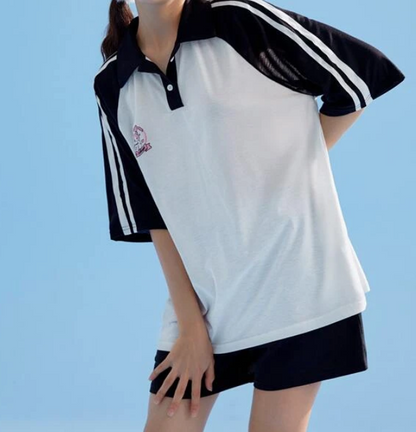 Conjunto Deportivo Polo Casual - Blanco y Negro
