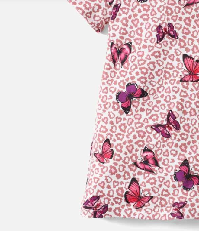 Vestido Infantil de Mariposas - Multicolor
