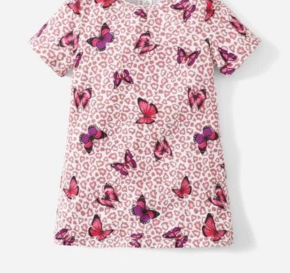 Vestido Infantil de Mariposas - Multicolor