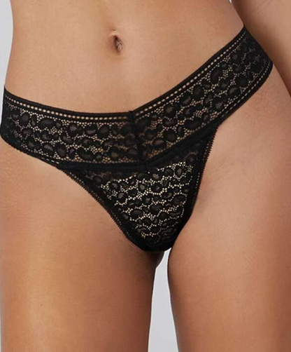 Tanga de Encaje - Negro