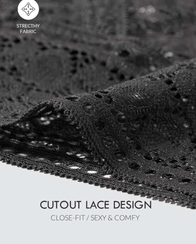 Tanga de Encaje - Negro