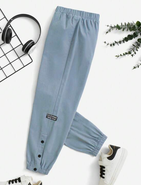 Jogger Casual con Detalles - Neblina Azul