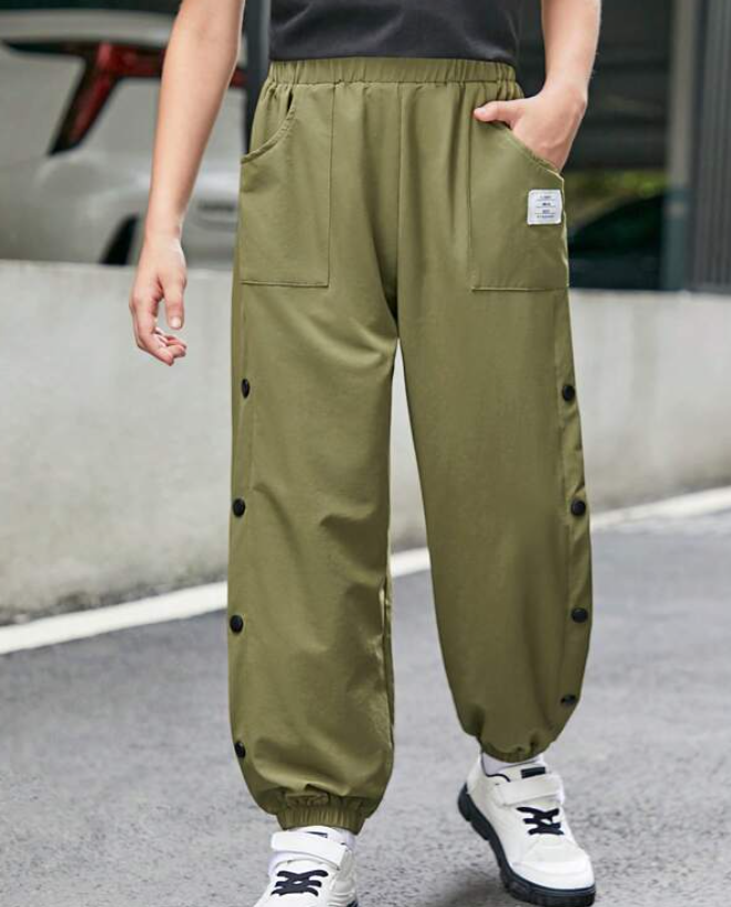 Jogger Casual con Detalles - Verde Militar