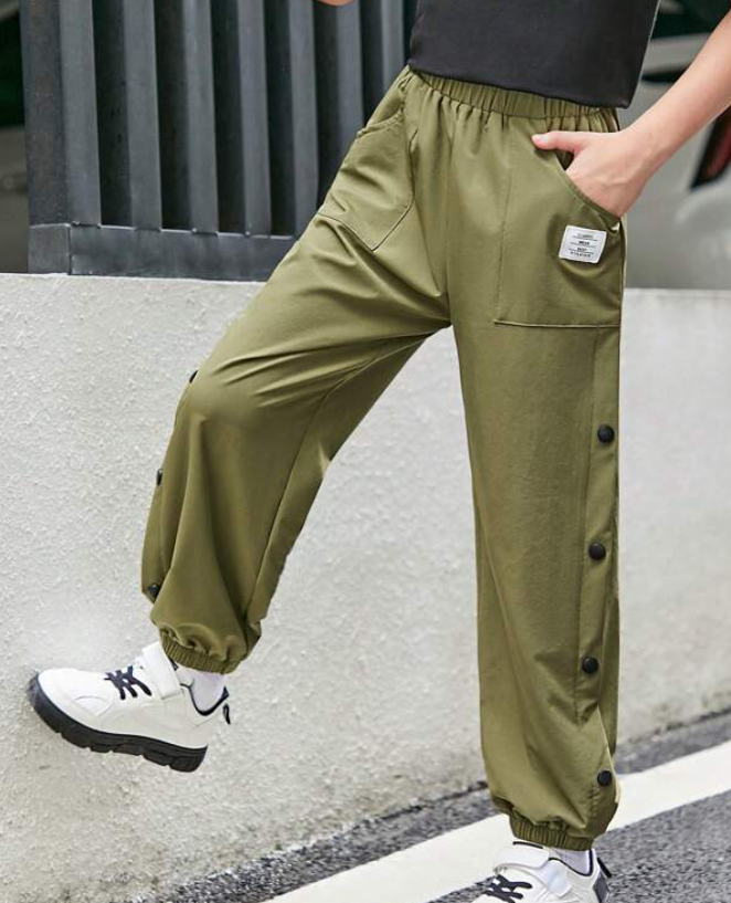 Jogger Casual con Detalles - Verde Militar