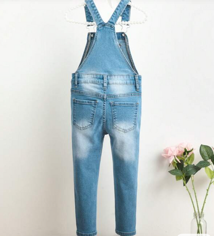 Overol de Mezclilla Casual - Azul Lavado Medio