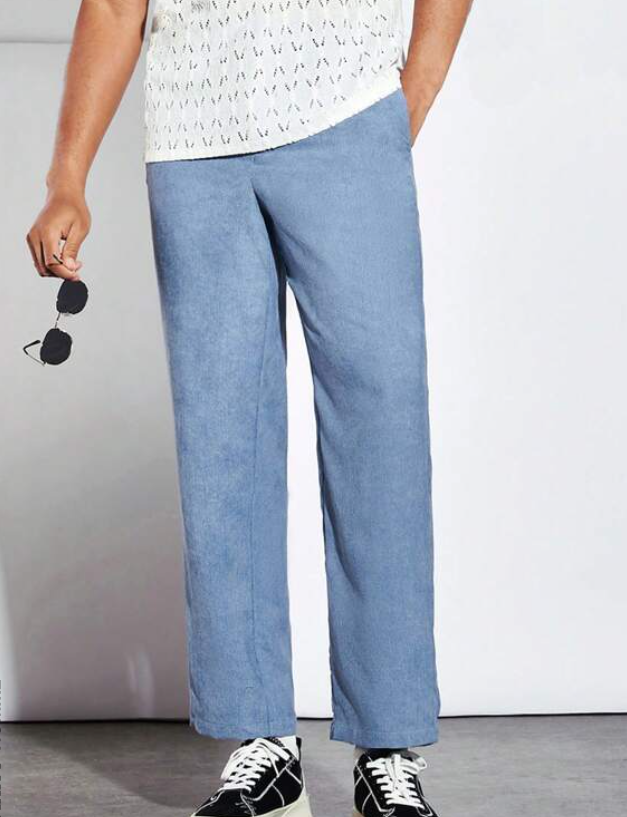 Pantalón Pierna Recta - Celeste