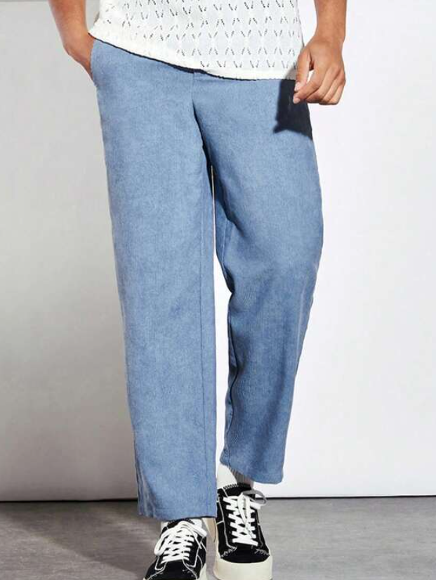 Pantalón Pierna Recta - Celeste