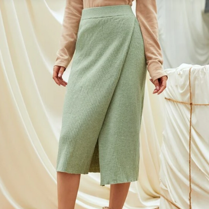 Falda Midi Verde Menta Envolvente