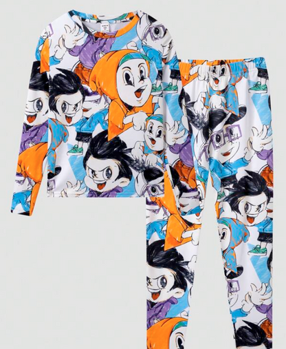 Conjunto Casual Infantil con Estampado de Dibujos Animados