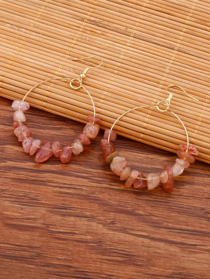 Pendientes de Aro con Piedras Naturales