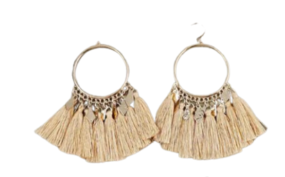 Pendientes con Detalles de Flecos Multicolor
