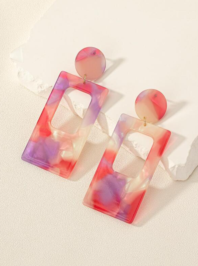 Pendientes Geométricos Multicolor - Estilo Moderno
