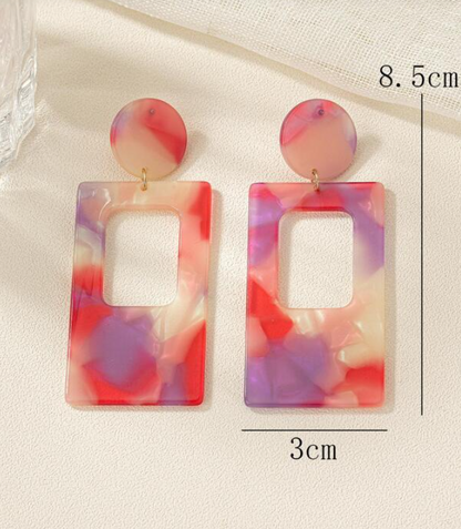 Pendientes Geométricos Multicolor - Estilo Moderno