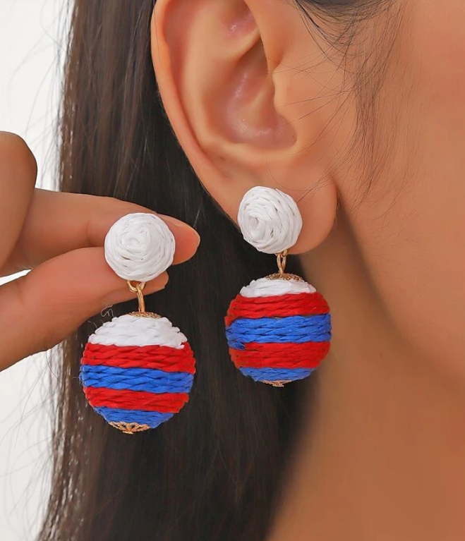 Pendientes de Paja Multicolor