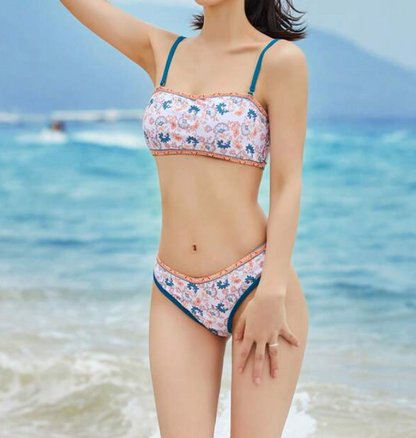 Bikini Floral de Tirantes Finos - Estilo Bohemio