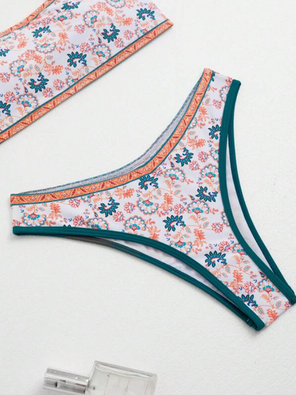 Bikini Floral de Tirantes Finos - Estilo Bohemio