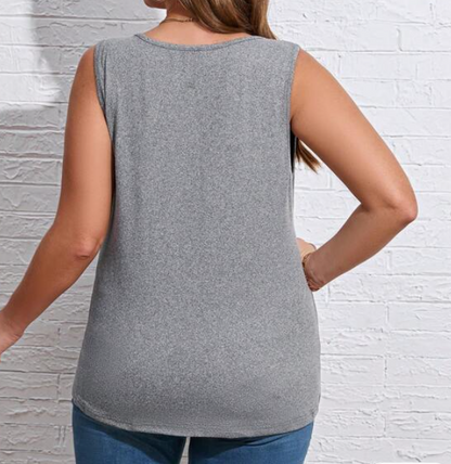 Blusa Sin Mangas con Diseño Asimétrico y Estampado de Leopardo 🐆✨