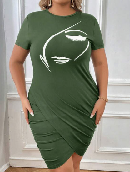 Vestido Corto Verde Militar con Diseño Fruncido ✨