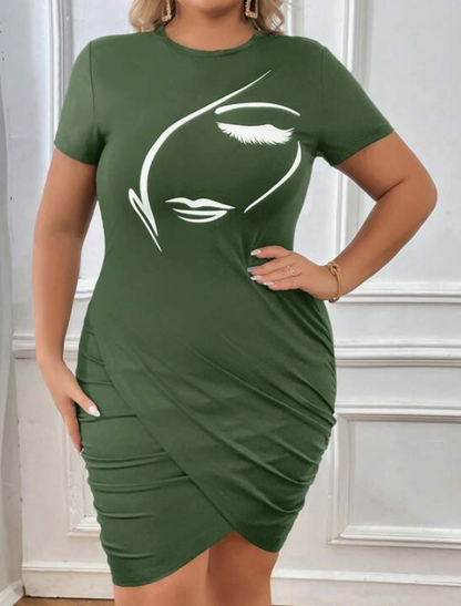 Vestido Corto Verde Militar con Diseño Fruncido ✨