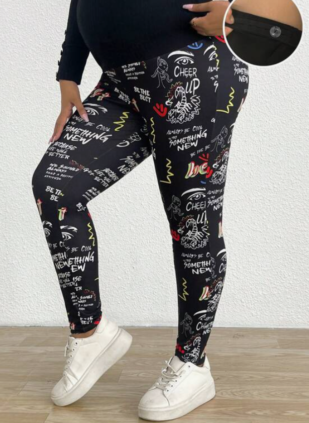 Leggings Maternales Estampados con Cintura Ajustable ✨