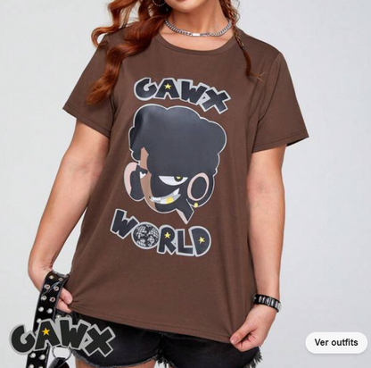 Camiseta Oversize Marrón con Estampado Urbano ✨