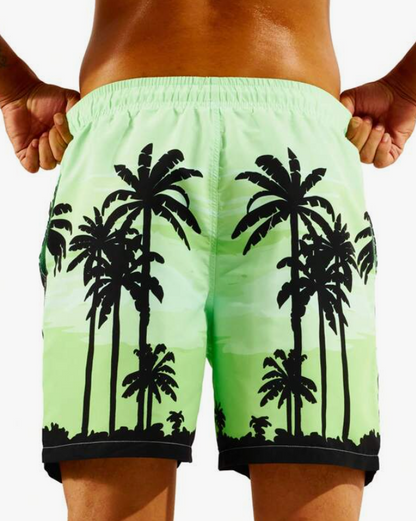 Short de Playa con Estampado de Palmeras 🌴🏖️