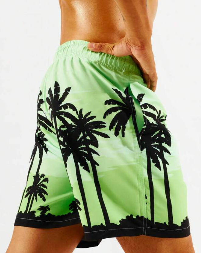 Short de Playa con Estampado de Palmeras 🌴🏖️