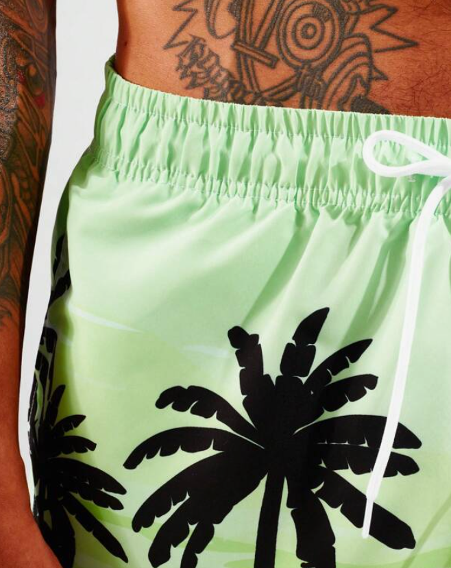 Short de Playa con Estampado de Palmeras 🌴🏖️