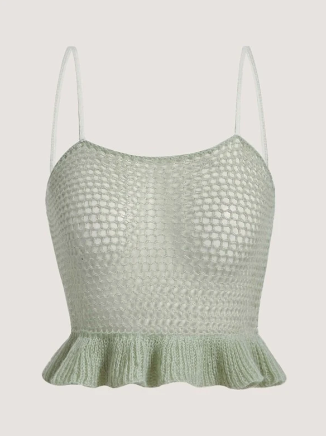 Top con Volantes en Bajo - Verde Menta