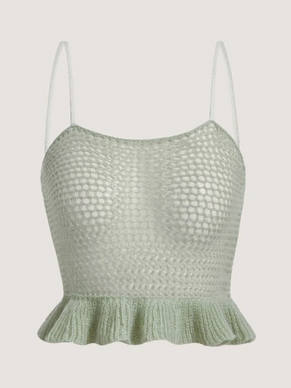 Top con Volantes en Bajo - Verde Menta