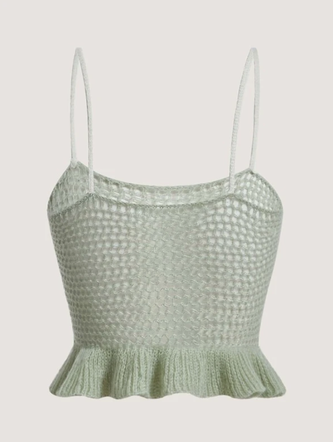 Top con Volantes en Bajo - Verde Menta
